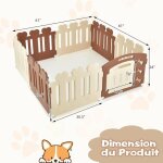 Giantex enclos de chiots 7 panneaux 1 porte en plastique barri�re animaux avec doubles ventouses & piquets ...