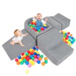 Giantex ensemble de 5 blocs en mousse pour enfants 3 + ans - blocs g�ants avec housse en velours amovible ...