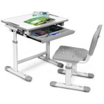 Giantex ensemble bureau et chaise pour enfant avec hauteur rglable et design ergonomique pour apprendre ...