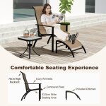 Giantex ensemble de salon de jardin 5 pi�ces2 chaises adirondack2 poufs1 table d?appoint pour porchecourcaf� ...