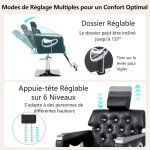 Giantex fauteuil de barbier 360� inclinable avec pompe hydraulique hauteur & dossier & appuie - t�te ...