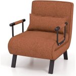 Giantex fauteuil relax inclinable / convertible - dossier rglable  6 niveaux - avec oreiller + accoudoirs ...
