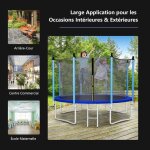 Giantex filet de s�curit� pour trampoline 427 cm filet de trampoline 8 poteaux r�sistant aux uv double ...