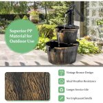 Giantex fontaine de jardin fontaine ext�rieure cascade en baril avec pompe de circulation robinet d�coratif ...