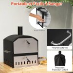 Giantex four � pizza ext�rieur 40cm fabricant de pizza � bois � 2 niveaux avec pierre pelle & grilles ...