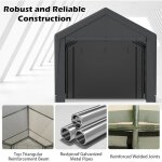 Giantex grand abri pour v�hicule carport r�sistant aux intemp�ries avec couverture et 8 parois amovibles ...