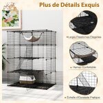 Giantex grande cage pour chats 4 niveaux avec hamac amovible 4 portes lucarne sup�rieure 3 �chelles&dispositif ...