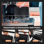 Giantex grill � panini rabattable � 180� & 5 programmes plaques double face antiadh�sives affichage led ...