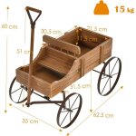 Giantex jardini�re forme brouette chariot d�coratif en bois avec 2 bac de plantation pour jardini�rejusqu?� ...
