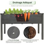 Giantex jardini�re sur�lev�e sur pieds en bois carr� potager de jardin rectangulaire pour ext�rieure ...