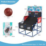 Giantex jeu de basketball arcade avec 2 paniers 4 ballons pour enfants machine de tir basket avec pompe ...