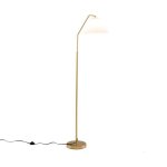 Giantex lampadaire moderne sur pied h. 168cm avec t�te de lampe r�glable abat - jour pliss� interrupteur ...