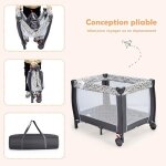 Giantex lit parapluie pour b�b� pliable � roulettes avec table � langer et matelaslit de voyage b�b� ...