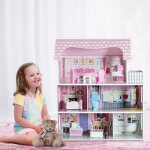 Giantex maison de poupée en bois à 3 Étages avec accessoires 5pièces: cuisine chambres salle de bain ... Giantex maison de poupée en bois à 3 Étages avec accessoires 5pièces: cuisine chambres salle de bain ...