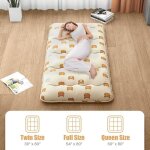 Giantex matelas futon japonais 2 personnes 140x200cm - lit de couchage enroulable de sol et portable ...