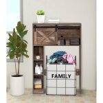 Giantex meuble dessus toilettes wc avec porte coulissante + 4 tagres meuble / colonne salle de bain ...
