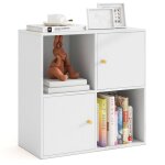 Giantex meuble de rangement moderne - �tag�re de rangement � 4 cubes - biblioth�que en bois - salonchambrebure ...