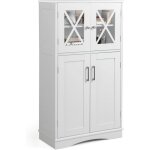 Giantex meuble / colonne salle de bain - 4 portes et 5 niveaux dtages - 3 tagres rglables - armoire ...
