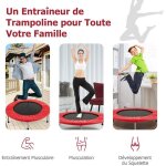 Giantex mini trampoline fitness pliable avec tapis de s�curit� charge 150kg pour adultes et enfants (rouge) ...