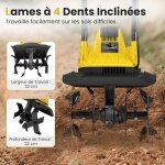 Giantex motobineuse �lectrique filairemicro - motobineuse manuelle 10 alargeur de travail 32 cmprofondeur ...