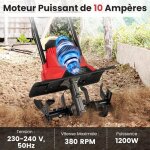 Giantex motobineuse �lectrique filairemicro - motobineuse manuelle 10 alargeur de travail 36 cmprofondeur ...