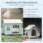 Giantex niche pour chien exterieur xxl en pp imperm�able&ventil� plancher sur�lev� cage pour chiots 75x58x65cm ...