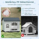 Giantex niche pour chien exterieur xxl en pp imperm�able&ventil� plancher sur�lev� cage pour chiots 75x58x65cm ...