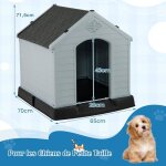 Giantex niche pour chien en plastique avec trous de ventilation et plancher sur�lev� toit �tanche(sgris) ...
