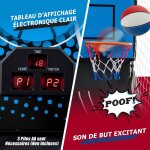 Giantex panier de basketball arcade pliable 2 paniers et 4 ballons 8 modes de jeux capteur �lectrique ...
