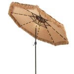 Giantex parasol de jardin exterieur parasol exotique en paille pp parasol plage hawa�en inclinable ? ...