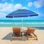 Parasol de plage anti uv inclinable - giantex - 22 m - protection uv 50 + - sac de transport