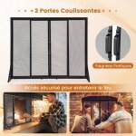 Giantex pare feu chemin�e en m�tal avec 2 portes coulissantes pare feu poele a granule grille protection ...