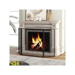 Giantex pare feu chemin�e pliable 3 panneaux en fer �cran de chemin�e pare - �tincelles grille de protection ...