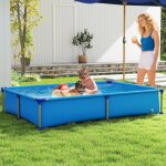 Giantex piscine hors sol 228 x 159 x 042 m cadre en m�tal parois pvc r�sistant facile � assembler pour ...