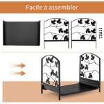 Giantex range b�ches en acier 50 * 34 * 42 cm porte b�ches charge de 50 kg serviteur chemin�e pour int�rieur ...