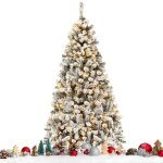 Giantex sapin de noël artificiel lumineux floqué 225 cm - 450 led blanc chaud - socle en fer - 1010 branches ... Giantex sapin de noël artificiel lumineux floqué 225 cm - 450 led blanc chaud - socle en fer - 1010 branches ...