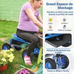 Giantex si�ge de jardin roulant pivotant � 360� pour outils hauteur r�glable pour jardinage et plantation ...