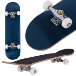 Giantex skateboard complet 79x20cm en rable bleu charge maxi 40kg roues en aluminium et surface en papier ...
