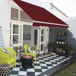 Giantex store banne manuel 4mx25m auvent de terrasse ext�rieur anti - uv manivelle angle r�glable 5 - ...