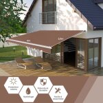 Giantex store banne manuel 4mx25m auvent de terrasse ext�rieur anti - uv manivelle angle r�glable 5 - ...