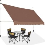 Giantex store banne manuel r�tractable 4m auvent balcon terrasse sans percage hauteur r�glable 2 - 3m ...