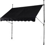 Giantex store banne manuel r�tractable auvent de terrasse r�glable en hauteur avec toile de protection ...