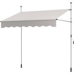 Giantex store banne manuel r�tractable auvent de terrasse r�glable en hauteur avec toile de protection ...