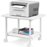 Giantex support dimprimante  roulettestagre pour imprimante en bois  2 niveauxpour bureaucolemaison ...