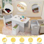 Giantex table enfant avec 2 chaises 3 ans + table dactivit�s 4 en 1 avec banc de rangementboucle de s�curit�ch ...
