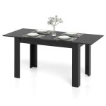 Giantex table � manger extensible - table de cuisine moderne - plateau r�glable - salle � manger salon ...