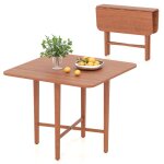 Giantex table � manger extensible - table de cuisine pliante � panneaux rabattables - pieds en bois de ...
