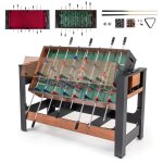 Giantex table multi - jeu 2 - en - 1 pivotante baby - foot et billard accessoires riches 26 joueurs & ...