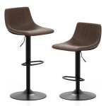 Giantex tabourets de bar - lot de 2 chaises de bar en velours rembourr�e - hauteur r�glables - si�ge ...