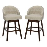 Giantex tabourets de bar rembourr� - lot de 2 chaises de bar - pieds en h�v�a - si�ge pivotant � 360� ...